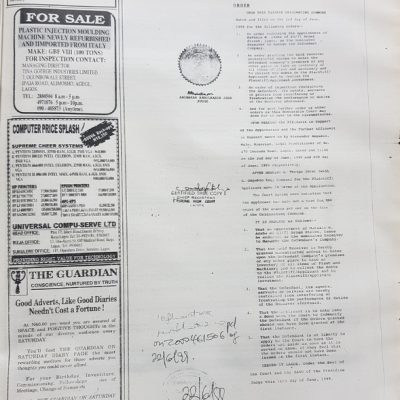 Sales Advert for Universal Compu-serve Ltd