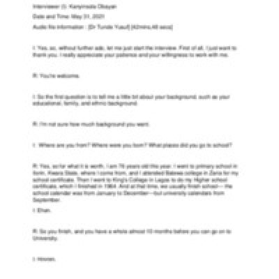 Interview with Dr. Tunde Yusuf