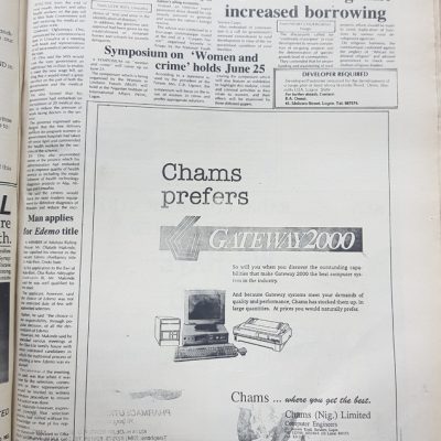 Chams Advert for Gateway 2000