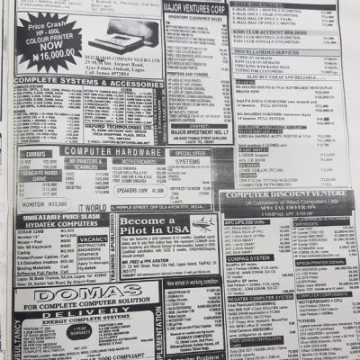 Sales Advert for Domas, Computer Discount Venture, Hydatek Comptuers, and others