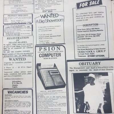 Debis Ad for Psion Handheld computer