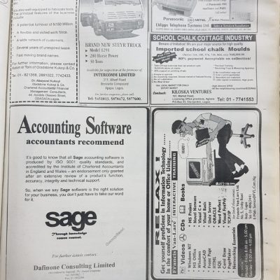 Sales Advert for Sage Accounting Software and Francis Van Lare Ltd
