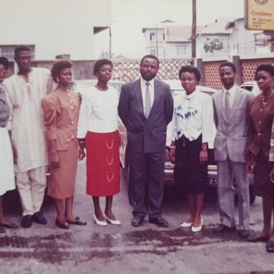 Okwuosa and staff members at Atlas