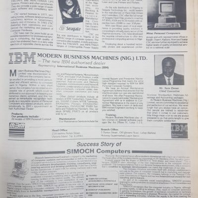 CTO’92 Ad for Commercial and Scientific Computing, Modern Business Machines, and Simoch