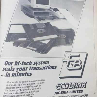 Ecobank Advert using High-Tech Image of Personal computer